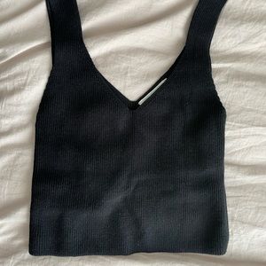 Forever 21 fitted crop top - black, M